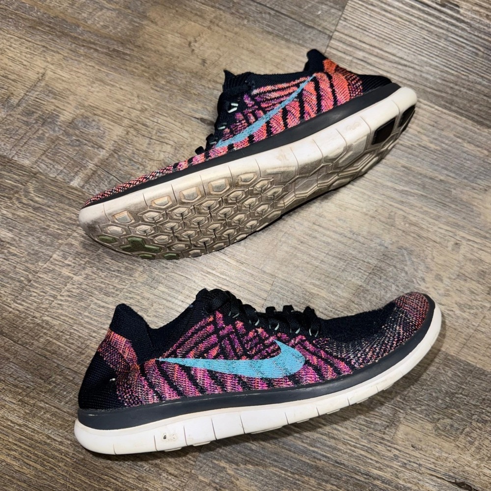 Nike Free 4.0 Flyknit Women's Size 7.5 Dark Obsidian Purple Blue 717076-405 - Picture 10 of 12